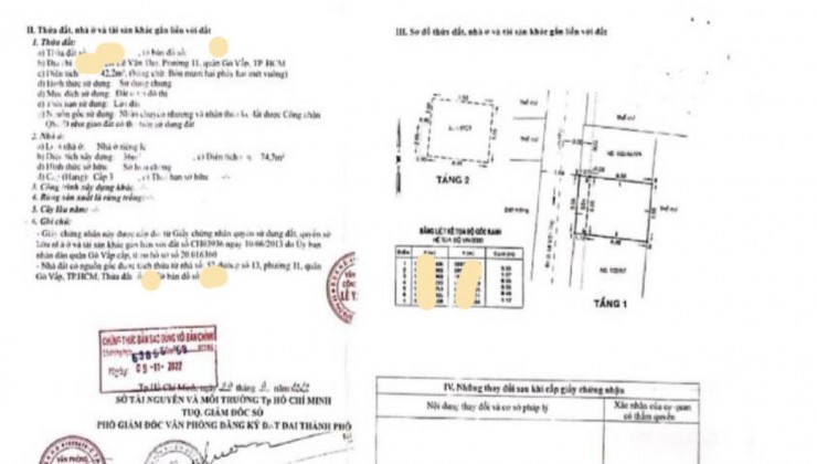 Bán nhà Lê Văn Thọ P. 11 Quận Gò Vấp, 2 tầng, giá giảm còn 4.x tỷ